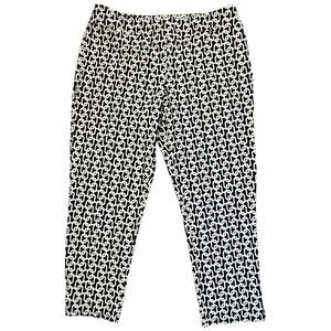 Jude Connally Lucia Slim Ankle Pants Womens Large Navy White Chainlink Equestria